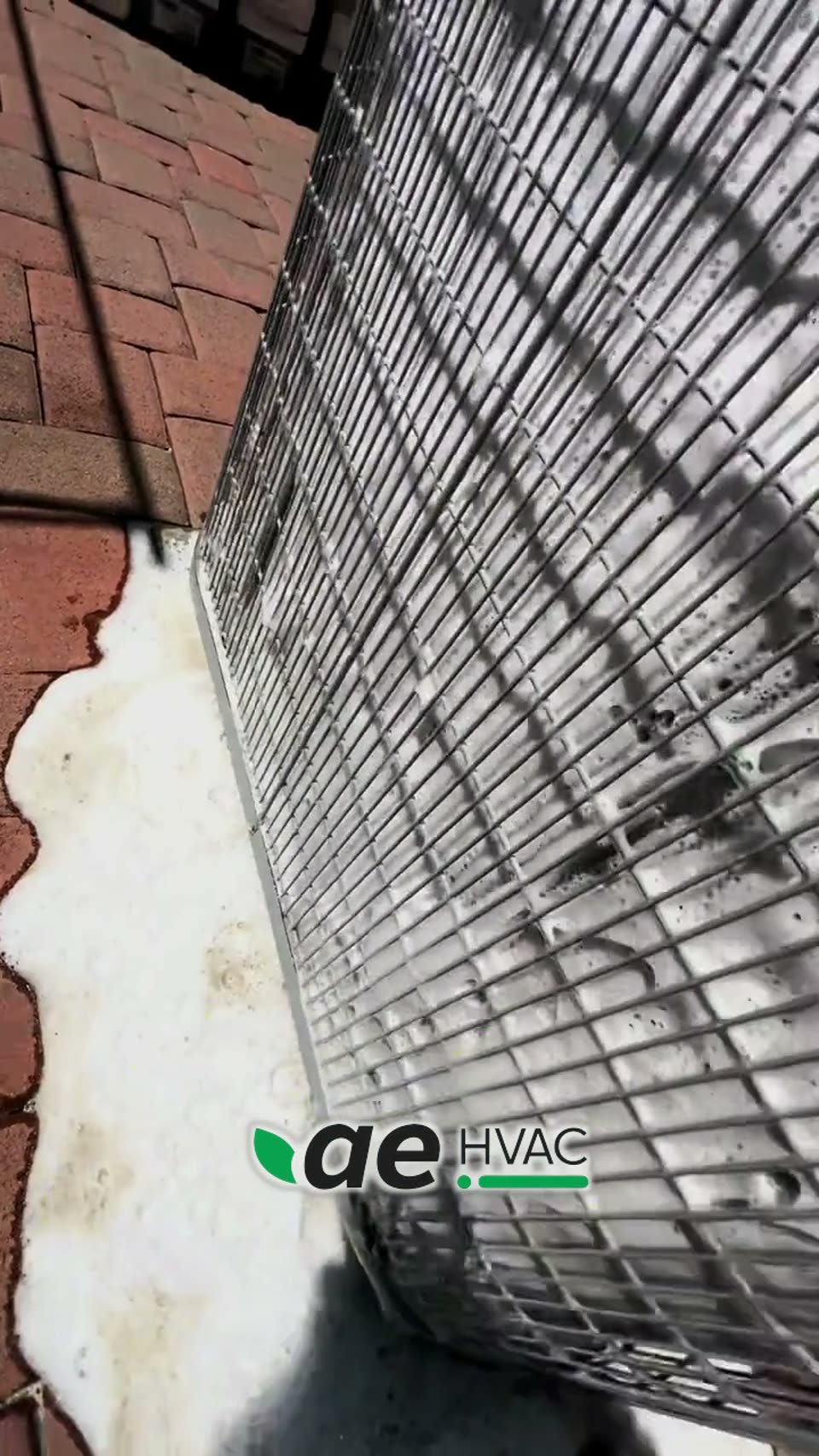 Outdoor unit washed with coil cleaner